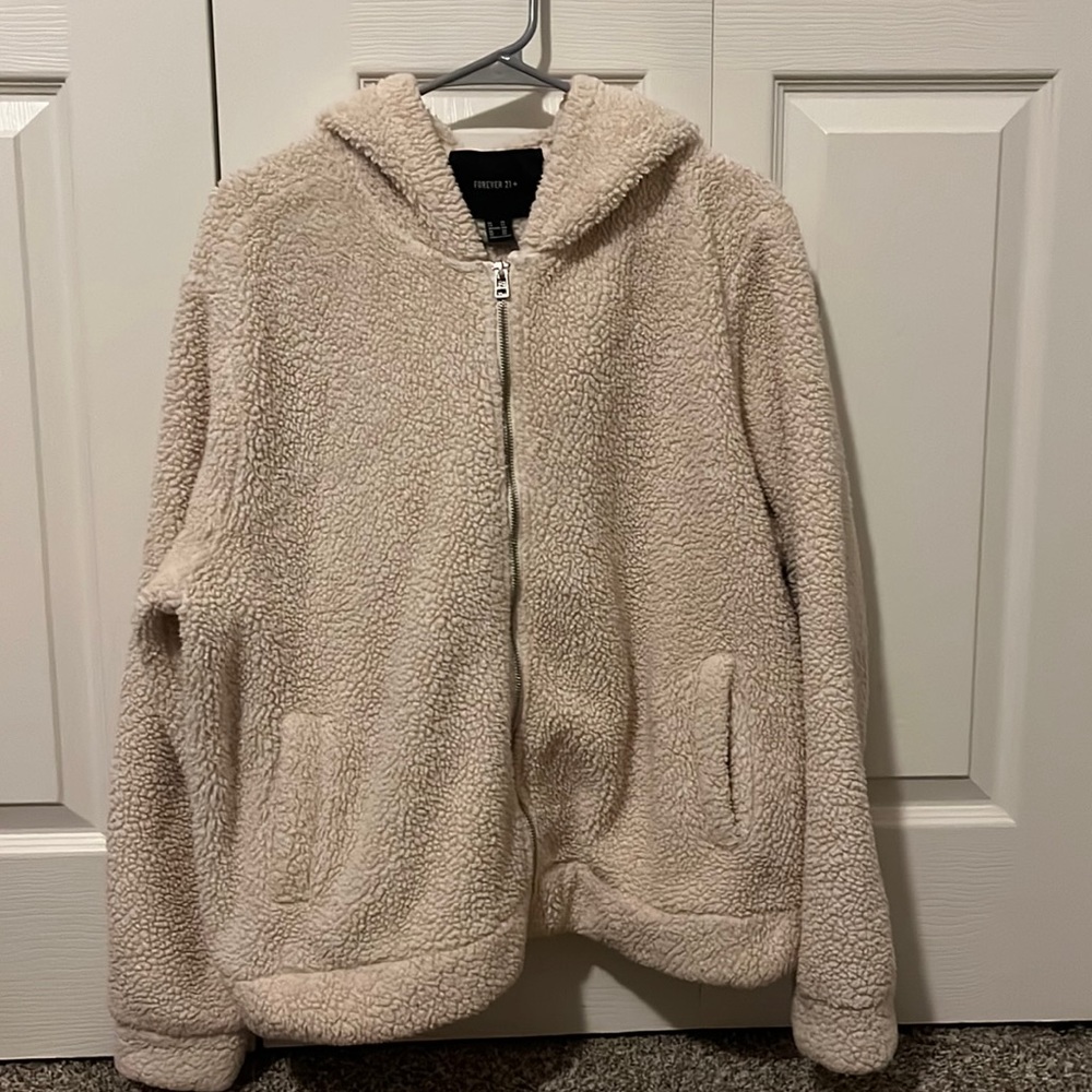 Fuzzy zip up jacket